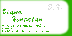 diana hintalan business card